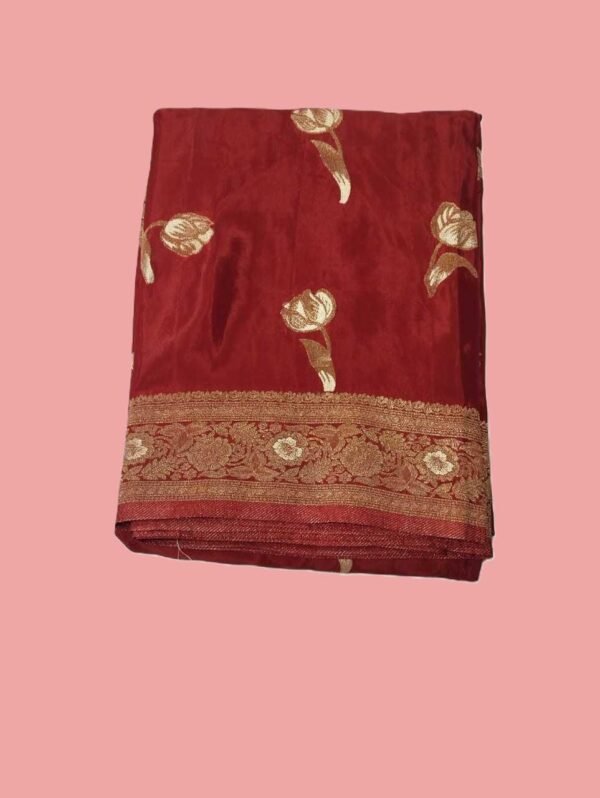 BS002218-8(4) Red Crepe Silk Saree