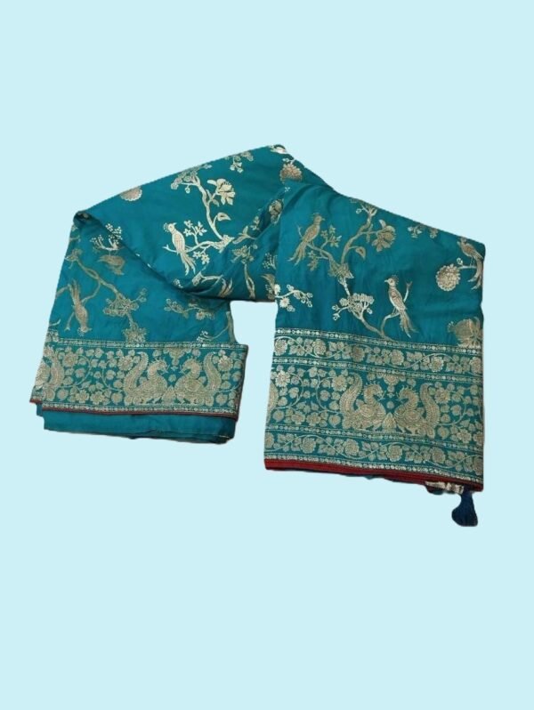 Aqua Blue Banarasi Silk Saree
