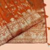 Bright Orange Banarasi Silk Saree Bright Orange Banarasi Silk Saree