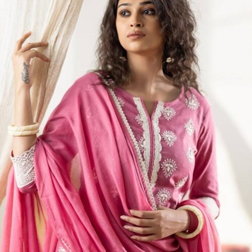 Dark Pink Stitched Suit