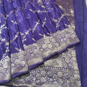 Light Purple Crepe Silk Saree