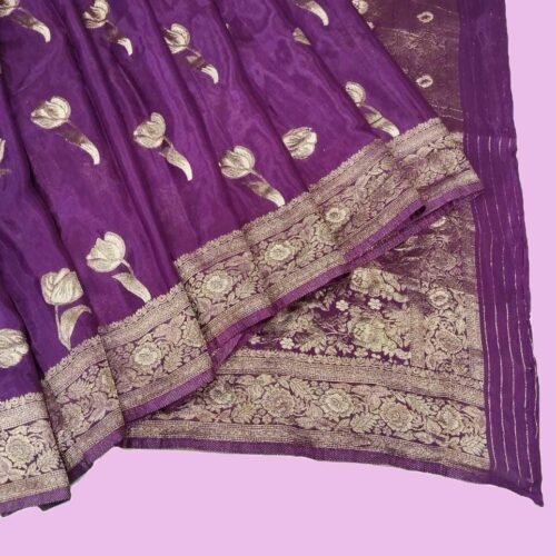 Light Purple Crepe Silk Saree Light Purple Crepe Silk Saree