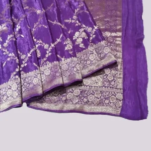 Purple Crepe Silk Saree