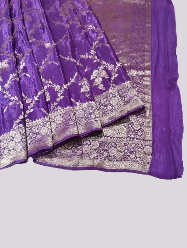 Purple Crepe Silk Saree Purple Crepe Silk Saree