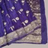 Royal Blue Crepe Silk Saree