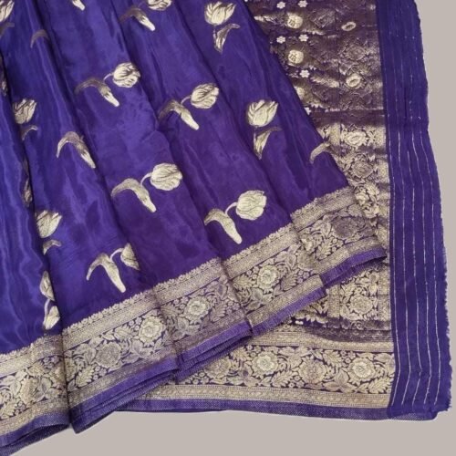 Royal Blue Crepe Silk Saree Royal Blue Crepe Silk Saree