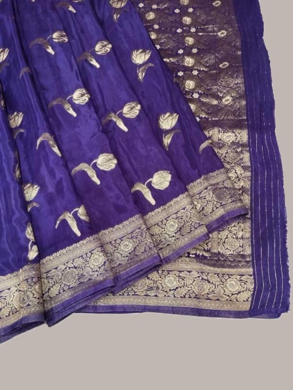 Royal Blue Crepe Silk Saree