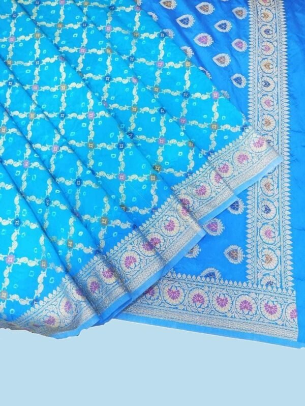 Sky Blue Banarasi Silk Saree