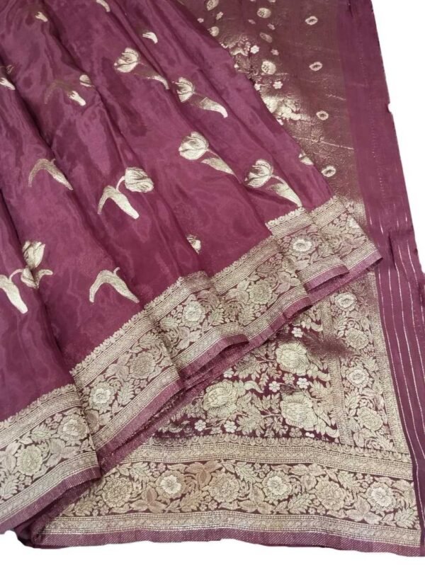 Wine Crepe Silk Saree