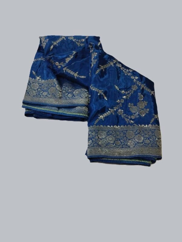 Blue Crepe Silk Saree