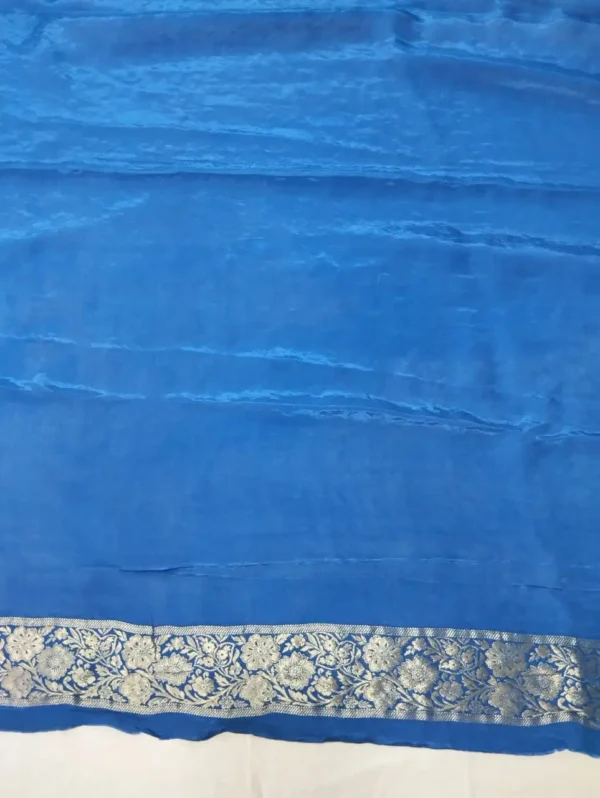 Blue Crepe Silk Saree