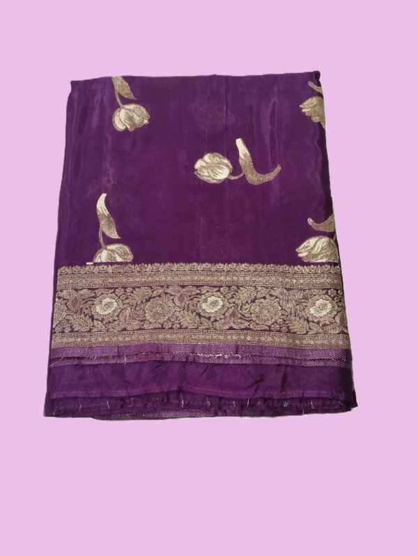 bs002218-7(4) Light Purple Crepe Silk Saree