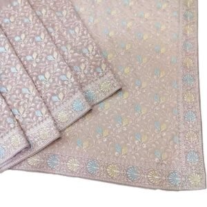 Pastel Pink Designer Chiffon Saree