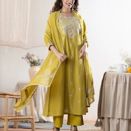 Mustard Yellow Stitched Suit