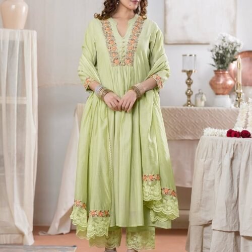 Pista Green Stitched Suit