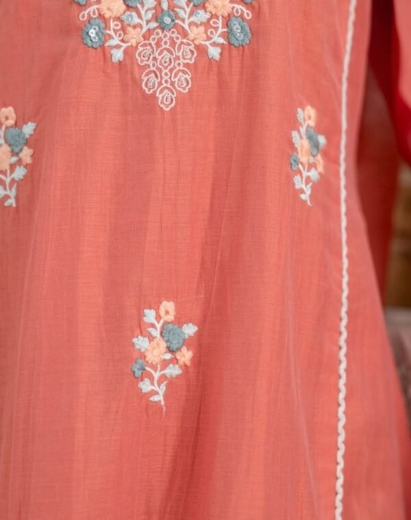 Orange stitched suit