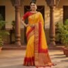 Mustard Dola Silk Saree