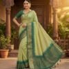 BS001585-1(2) Sea Green Dola Silk Saree