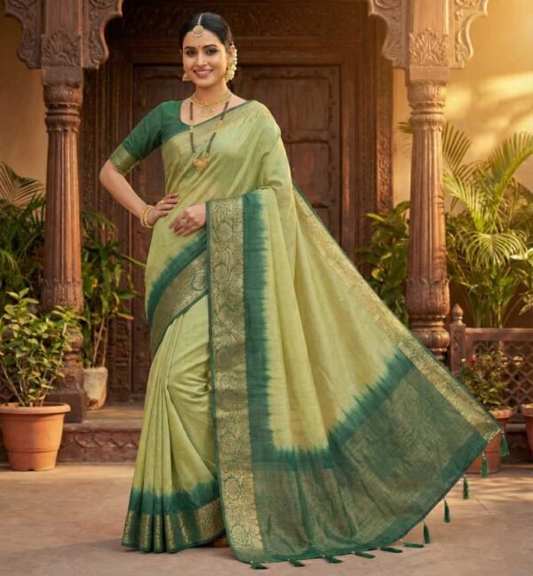 BS001585-1(2) Sea Green Dola Silk Saree