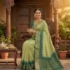 BS001585-1(3) Sea Green Dola Silk Saree