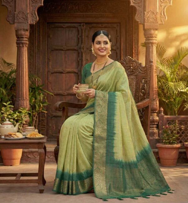 BS001585-1(3) Sea Green Dola Silk Saree