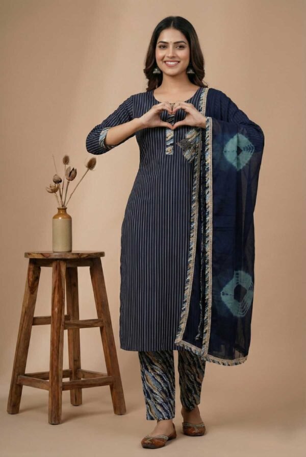 Blue Rayon Unstitched Suit