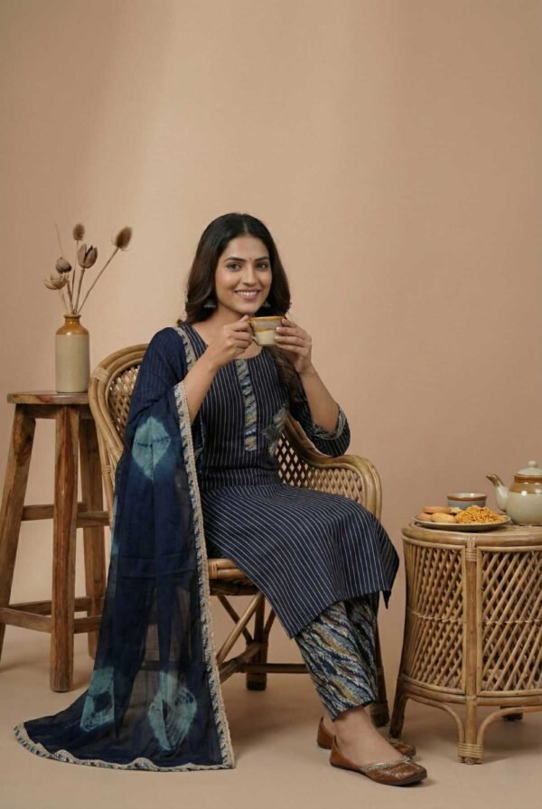 Blue Rayon Unstitched Suit