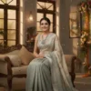 Beige Tusser Silk Saree