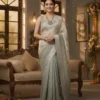 Beige Tusser Silk Saree