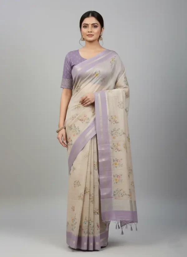 BS001897-2(2) Lavender Tusser Silk Saree