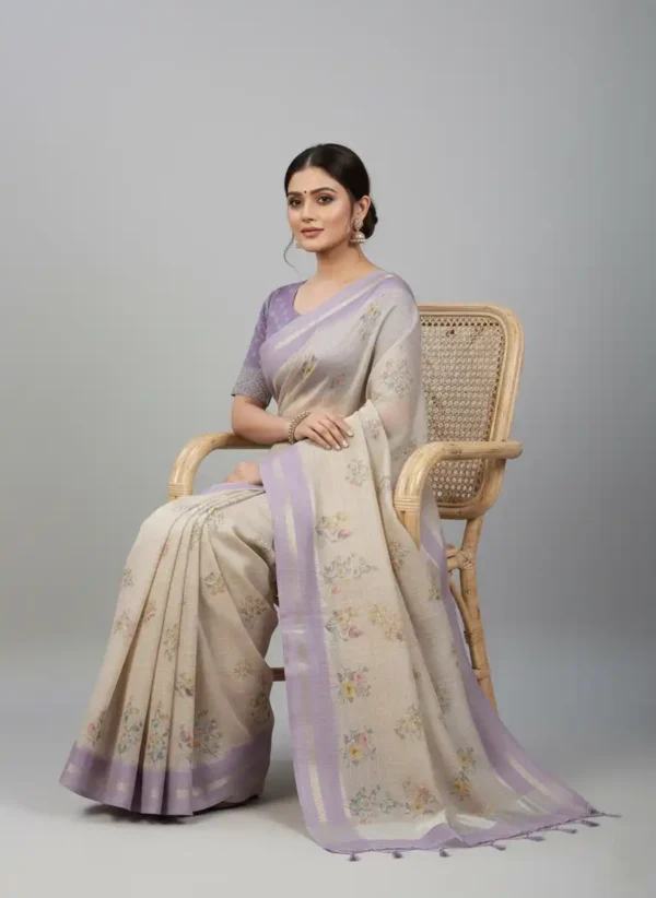 BS001897-2(3) Lavender Tusser Silk Saree