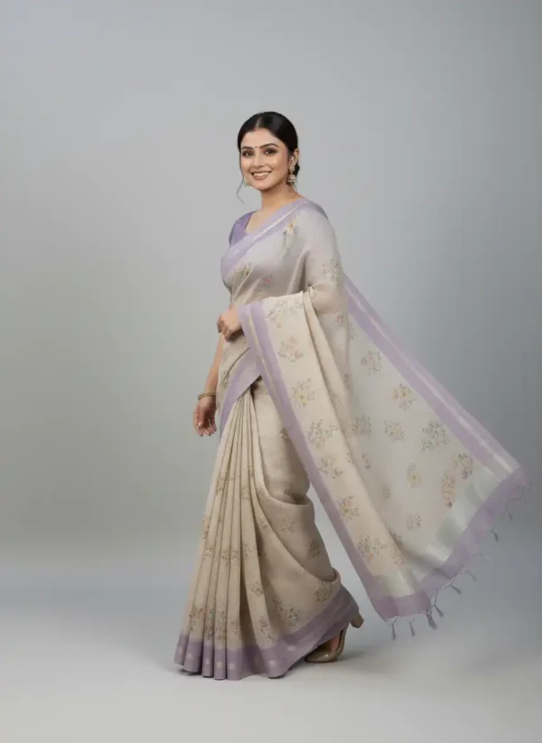 BS001897-2(5) Lavender Tusser Silk Saree