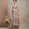 Dark Beige Tusser Silk Saree