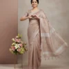Dark Beige Tusser Silk Saree