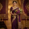 Dark Purple Dola Silk Saree