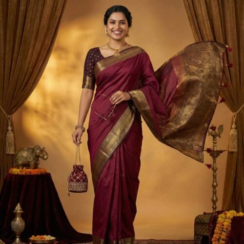 Lilac Dola Silk Saree