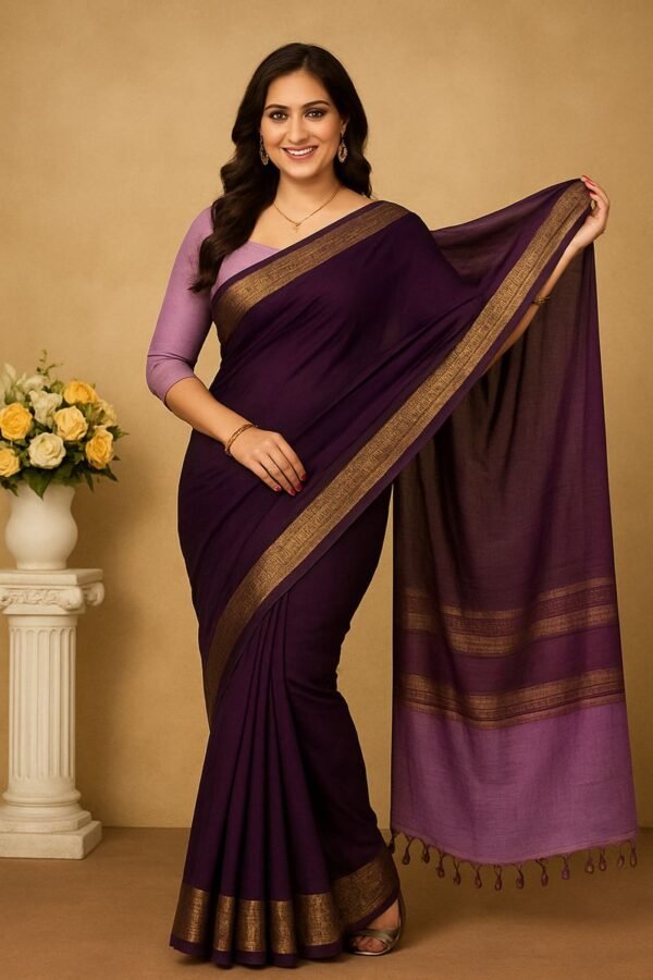 Deep Wine Silk Saree