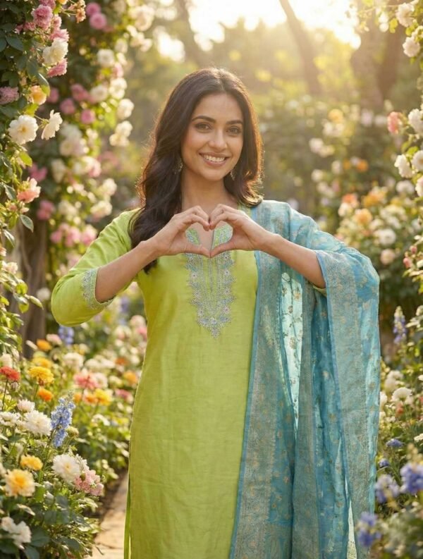 Lemon Green Unstitched Suit