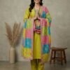 Mustard Yellow Silk Unstitched Suit