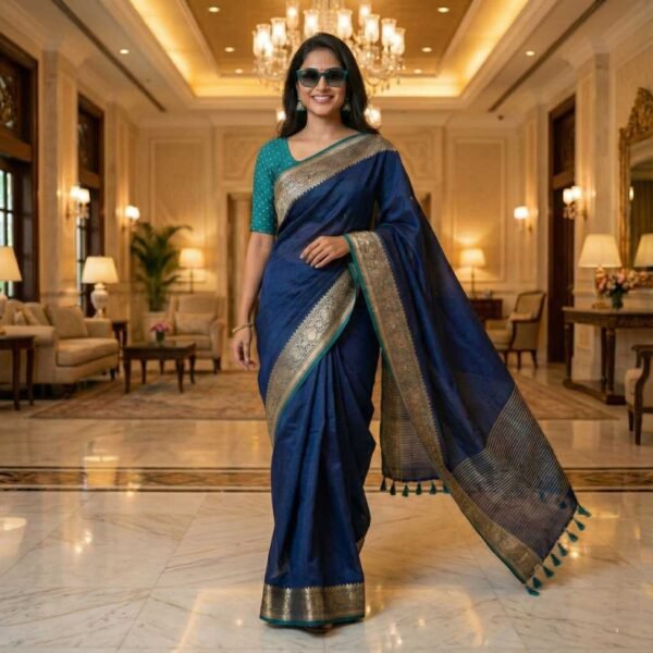 Royal Blue Dola Silk Saree
