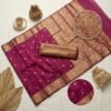 Dark Rani Cotton Silk Saree