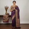 Dark Purple Cotton Silk Saree