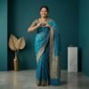 Firozi Cotton Silk Saree