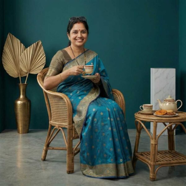 Firozi Cotton Silk Saree