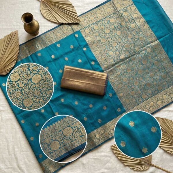 Firozi Cotton Silk Saree