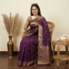 Purple Cotton Silk Saree