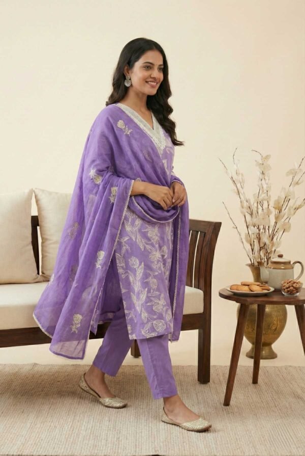 BS002278-1(1) Light Purple Unstitched Suit