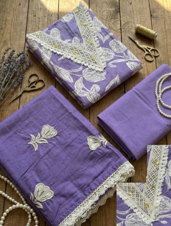 BS002278-1(3) Light Purple Unstitched Suit