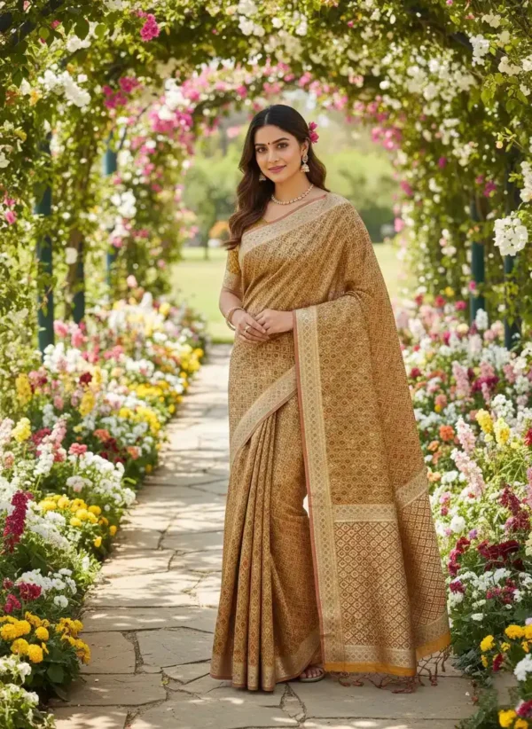 Mustard Kanjivaram Silk Saree