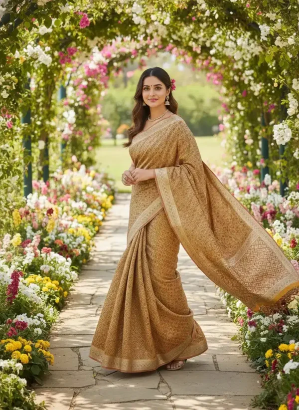 Mustard Kanjivaram Silk Saree